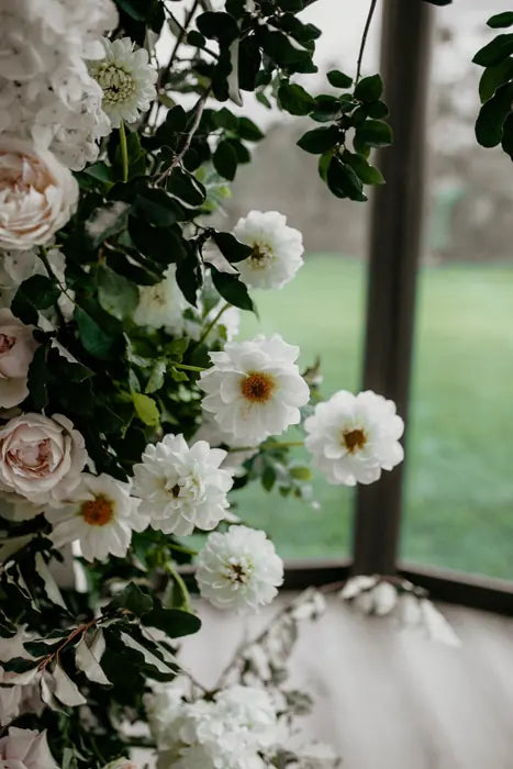 Dahlia bridal detail
