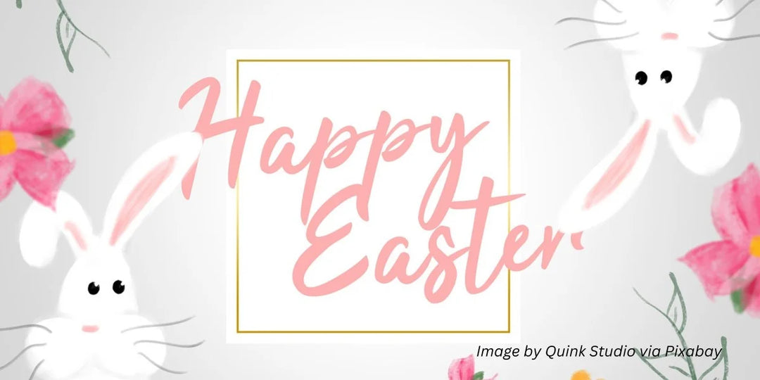 Easter flower guide banner with pastel spring flowers from Vhouse Florist