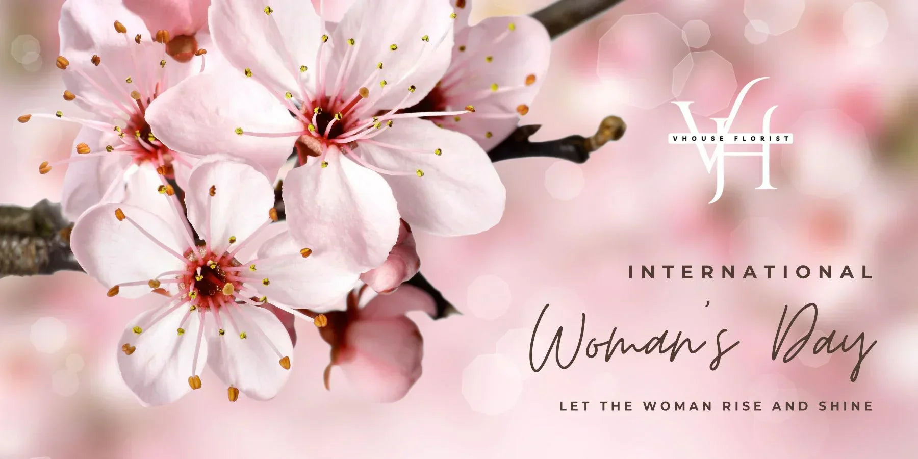 International Women's Day 2025 pastel floral banner from Vhouse Florist