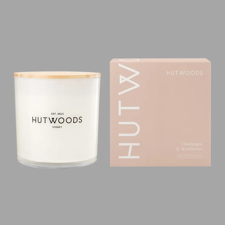 1.2 kg pack of Hutwoods Woodwick Scented candle with Champagne & Strawberry fragrance