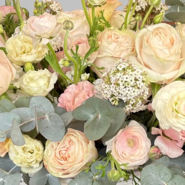 close look of Light pastel flowers