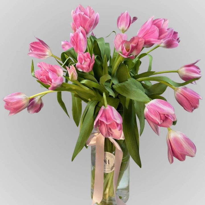 Hot pink tulip flower bouquet 20 stems