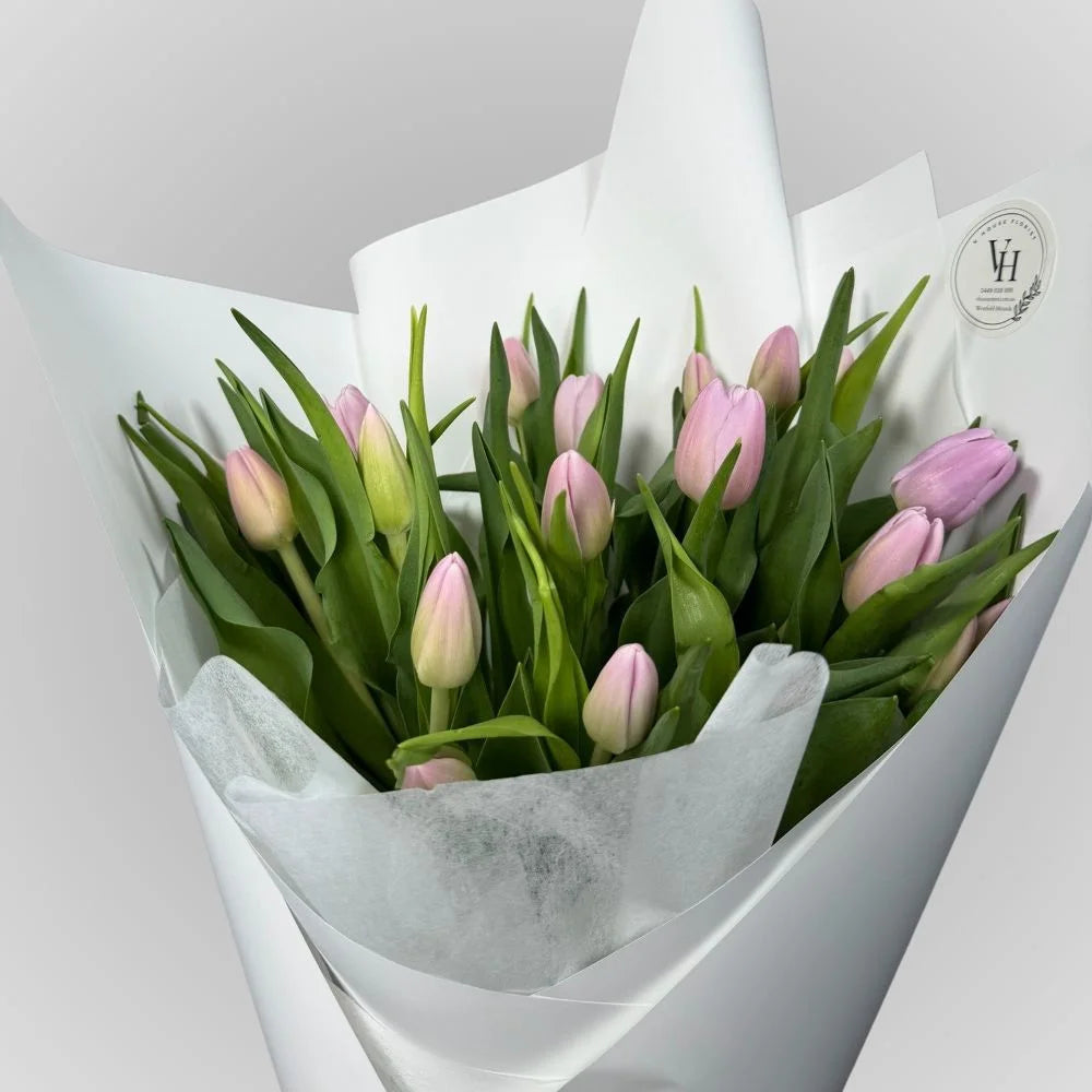 Pale pink tulip flower bouquet 20 stems
