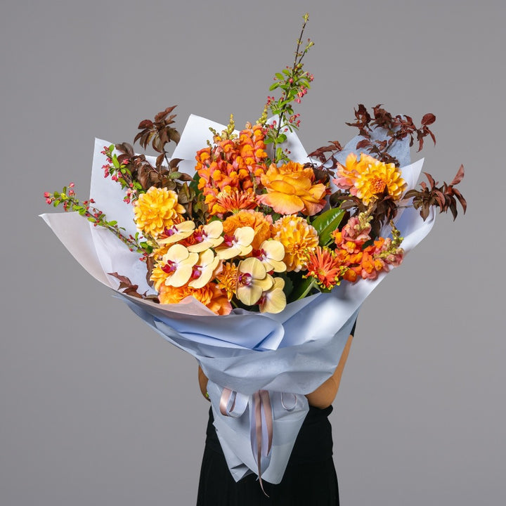 Luxury size Orange flower bouquet with phally