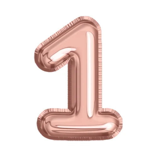 Rose gold number 1 foil balloon for birthday and celebration party decorations available at Vhouse Florist Sydney